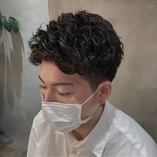 ショート パーマ メンズ 波巻きスパイラルパー マ/シャドウパーマ駿のヘアスタイル