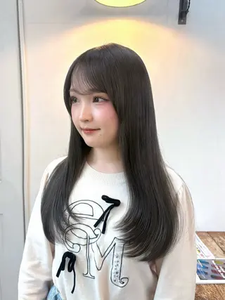 ロング rena/レイヤー /顔まわりのヘアスタイル