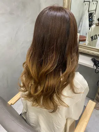 セミロング カラー 髪質改善特化美容師 酸性ストレート近藤俊のヘアスタイル