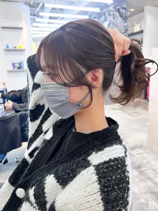 セミロング カラー ヘアアレンジ 天神レイヤーカット No.1💖マユカのヘアスタイル