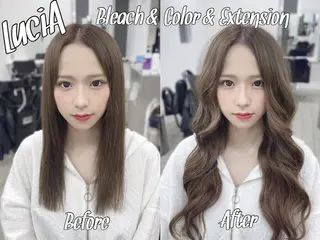 カラー ロング ヘアアレンジ エクステ7:30〜 LuciA\5900のヘアスタイル