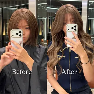 ロング カラー シールエクステ特化 ハイトーン、NANAのヘアスタイル
