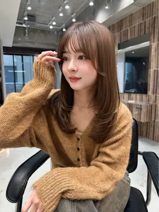 セミロング mizuki /カットモデル募集のヘアスタイル