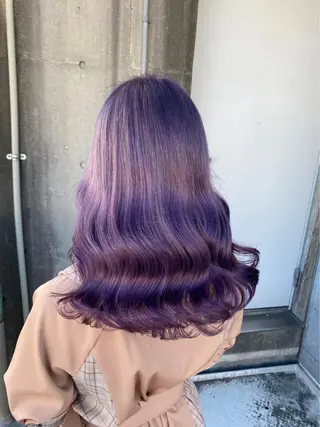 ロング カラー ヘアアレンジ ハイトーン/アイ リスト/sEnAのヘアスタイル