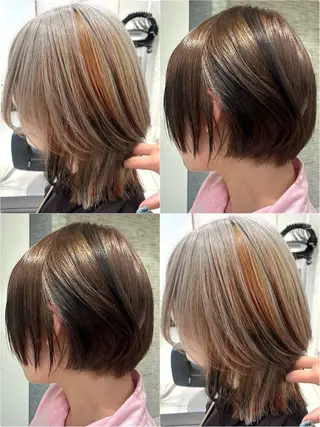 ミディアム カラー ブリーチカラー特化 髪質改善👑リノのヘアスタイル
