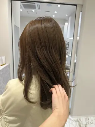 セミロング カラー 韓国レイヤー✨ yasuko銀座のヘアスタイル