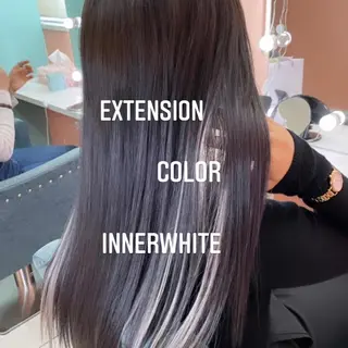 ロング カラー エクステ🩵ブリーチ 韓国ヘア🩵KAEのヘアスタイル