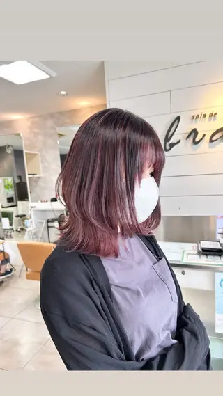 ミディアム レイヤー/艶髪カラー 森本くるみのヘアスタイル