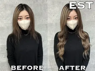 ロング メンズ ヘアアレンジ カラー エクステ MORI エクステMARIKAのヘアスタイル