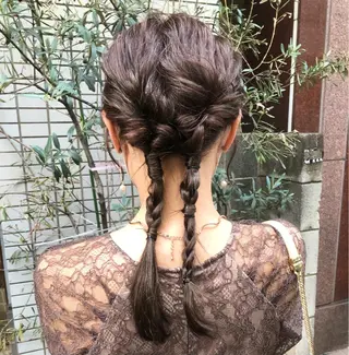 ミディアム ヘアアレンジ デザインカラー/ ブリーチ/似合せのヘアスタイル