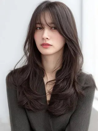 ロング カラー 🍒モテ暖色カラー × うる艶✧ ゆなのヘアスタイル