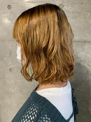 ミディアム パーマ ボブパーマコテ巻き風 パーマNo1深江秀平のヘアスタイル