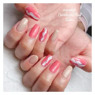 ミディアム ネイル 🐾enen style 🐾のネイルデザイン