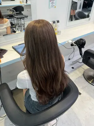 ロング 🤎モテ髪&透明感 ミルクティー🥣🤎のヘアスタイル
