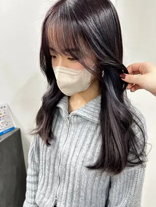セミロング カラー さあや 【透け感/艶感】のヘアスタイル