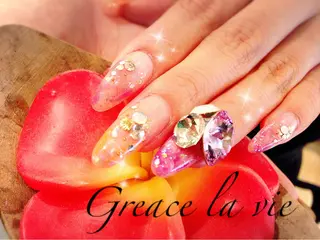 ロング カラー ネイル マツエク・マツパ Greace  la vieのネイルデザイン