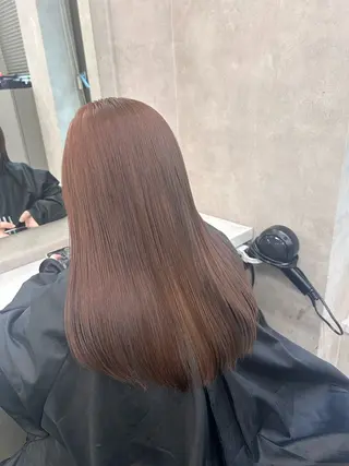 ロング カラー パーマ ヘアアレンジ メンズ キッズ ブリーチなしカラー/ ブラウン/レイヤーのヘアスタイル