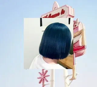 セミロング カラー あやか/ハイトーンカ ラー/デザインカラーのヘアスタイル