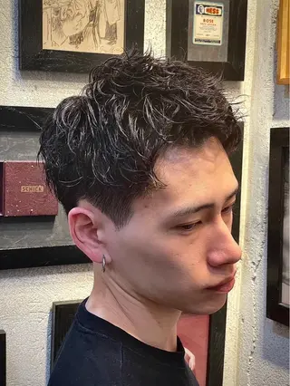 ショート パーマ メンズ 池田 有輝士のヘアスタイル