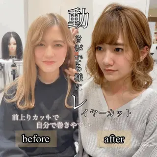 ミディアム カラー パーマ ヘアアレンジ メンズ 韓国/色気/レイヤー /AVANCE天王寺のヘアスタイル