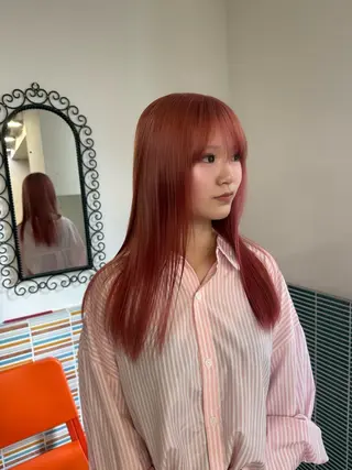 セミロング カラー ブリーチカラー特化 梅田中崎町/あかりのヘアスタイル