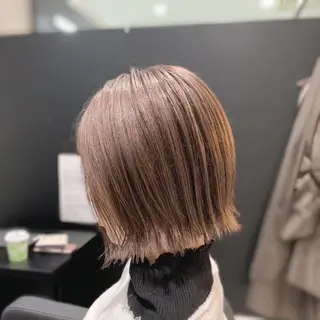 ミディアム カラー ヘアアレンジ ネイル マツエク・マツパ ボブ×縮毛矯正👑 心斎橋/高城涼也のヘアスタイル