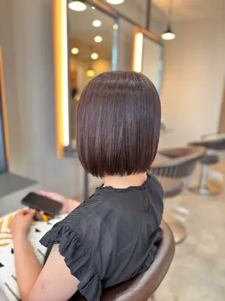 ショート ブリーチなしWカラー /酸性ストレート河本のヘアスタイル