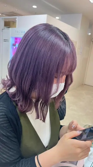 ミディアム カラー 暖色/ブリーチカラー 🎀 M i k uのヘアスタイル