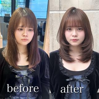 ミディアム 前髪顔周り/レイヤー hiroのヘアスタイル