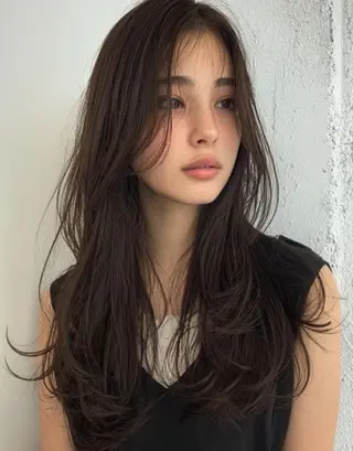 ロング カラー デザインカラー✨ 透明感カラー菊地真保のヘアスタイル