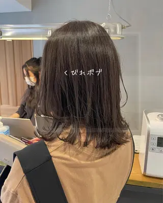 ミディアム 暖色カラー🍊 ボブ🌿顔周りcutのヘアスタイル
