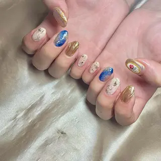 ミディアム カラー パーマ ヘアアレンジ メンズ キッズ ネイル マツエク・マツパ el. by Aoのネイルデザイン