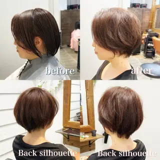ショート カラー 👑銀座ショート/ 絶壁補正/金子涼👑のヘアスタイル