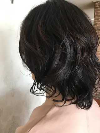 ミディアム パーマ 五十嵐 聡のヘアスタイル