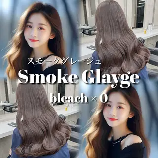 ロング カラー ブリーチ縮毛矯正飛我 韓国ヘア🫧のヘアスタイル