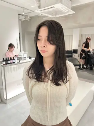 セミロング カラー 🧚つやさらhair 🧚manakaのヘアスタイル