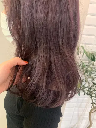 セミロング カラー ハブヘアー ハブヘアーのヘアスタイル