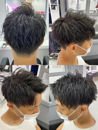 ショート カラー パーマ ヘアアレンジ メンズ 🔥メンズパーマ 特化 渡辺一翔のヘアスタイル