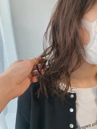 ミディアム カラー パーマ ボブパーマコテ巻き風 パーマNo1深江秀平のヘアスタイル