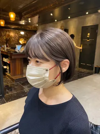 ショート カラー 透明感カラー🌿 グレージュ🐺陽介のヘアスタイル
