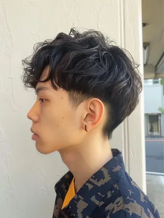 ショート カラー パーマ ヘアアレンジ メンズ EnBlesS西宮 マンツーマン神道有基のヘアスタイル