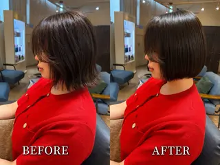 ショート ボブカット艶髪 矯正濱川響太のヘアスタイル