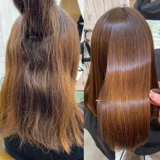 ミディアム パーマ 髪質改善縮毛矯正 ボブレイヤーRINAのヘアスタイル