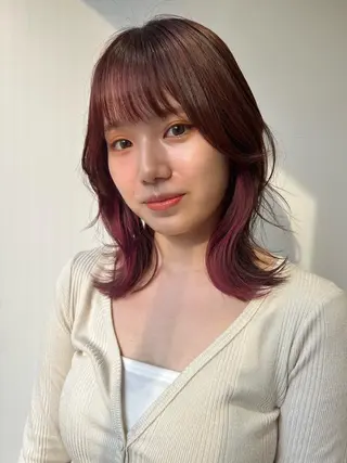 ミディアム カラー 透明感カラー/ ゆずほのヘアスタイル