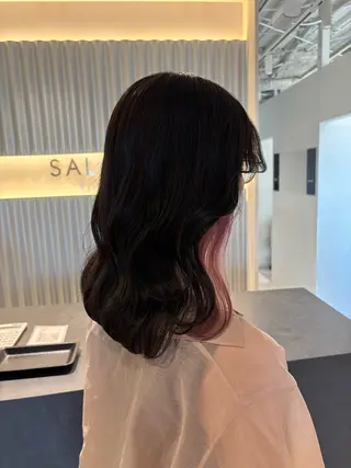 ミディアム カラー パーマ ヘアアレンジ 押切 響 のヘアスタイル