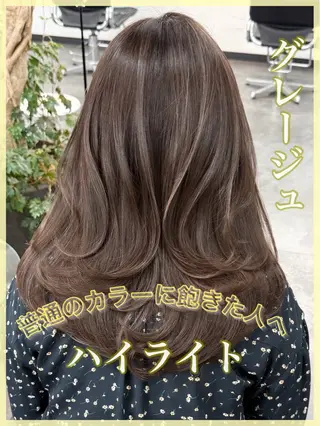 ロング カラー ハイライト/レイヤー 河原町/Manatoのヘアスタイル