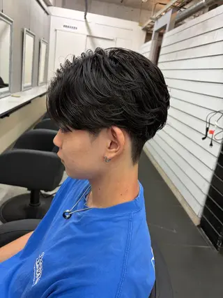 ショート パーマ メンズ ダブルカラー メンズパーマ大成のヘアスタイル