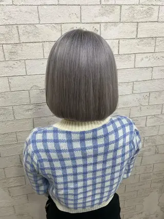 ミディアム カラー グレージュ達人/赤み 消し/ブリーチ/岩崎のヘアスタイル