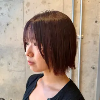 ミディアム カラー ヘアアレンジ 💥透明感カラー×垢 抜けボブ リクト💥のヘアスタイル