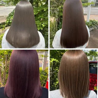 ミディアム カラー 艶髪特化 しゅんぼう 長岡髪質改善のヘアスタイル